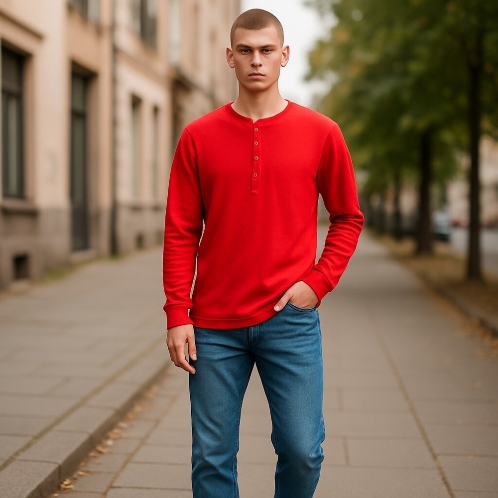 L.L. Bean Pima Cotton Pintuck Red Sweater‎ XL